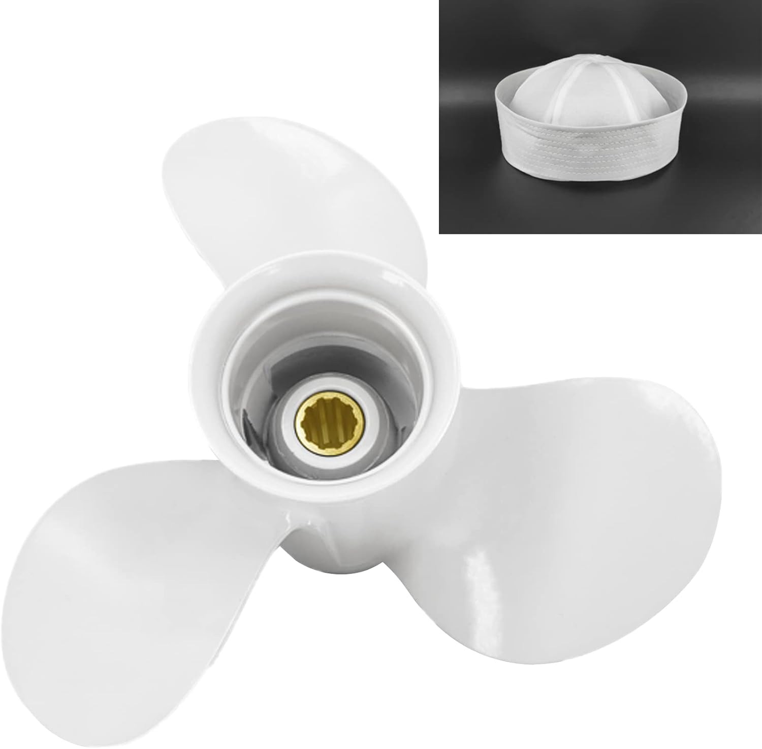 DLNIG 9 7/8x10 1/2 Boat Motor Aluminum Propeller - Compatible with Yamaha Outboard Engines C 20HP 25HP 30HP - Replaces 664-45945-01-EL 664-45945-00-00 - 10 Spline Tooth - Aluminum Outboard Propeller Pack of 2