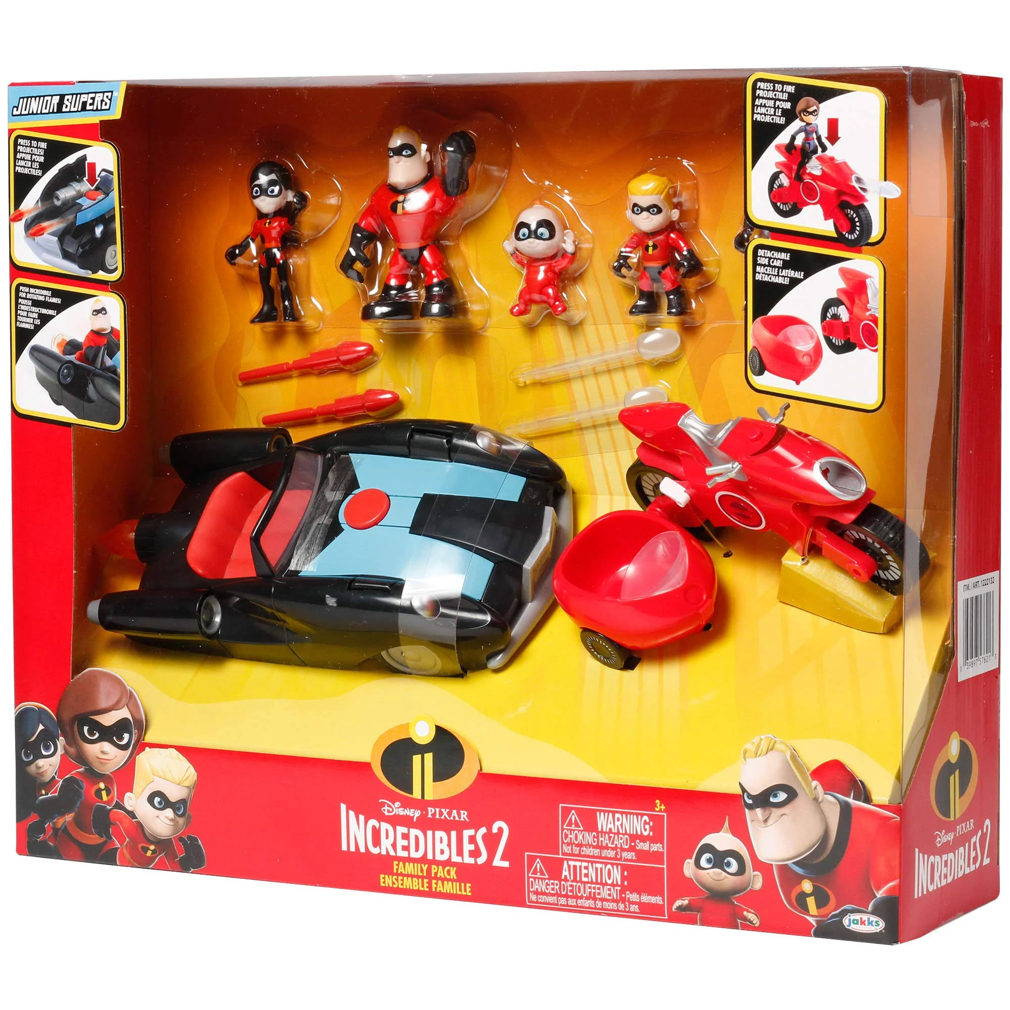 The Incredibles 2 Junior Super Family 8 Pack Toy Play Set Gift Action Figure