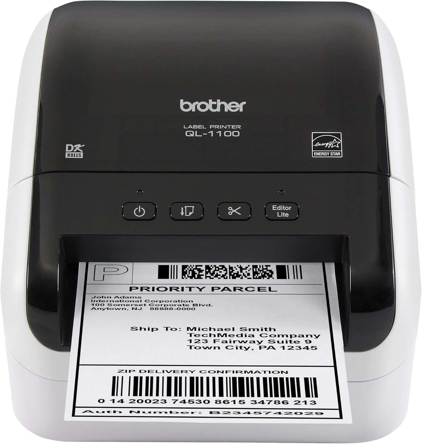 Brother QL-1100 Wide Format, Postage and Barcode Professional Thermal Label Printer, Black