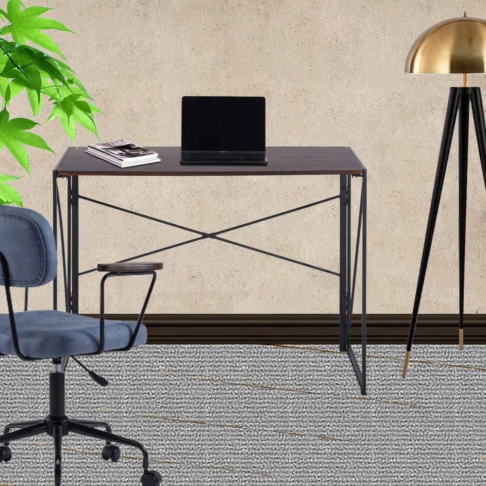 39“ Portable Folding Computer Desk Modern Writing Desk Table for Home Office with Small Spaces