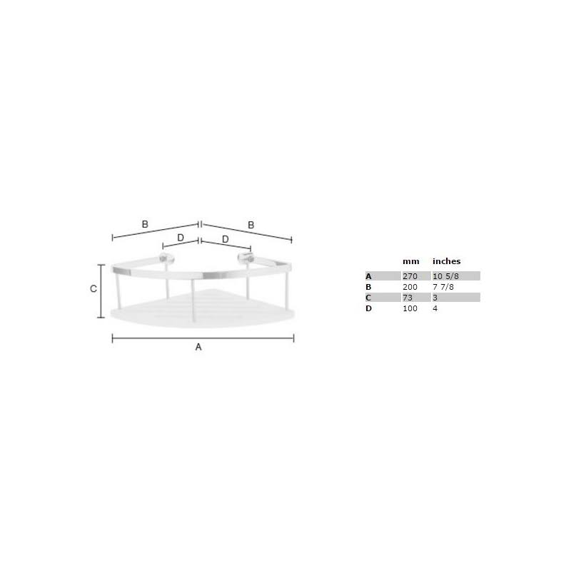 Smedbo DK3034 Design Corner Basket-Solid Surface, Polished Chrome/White