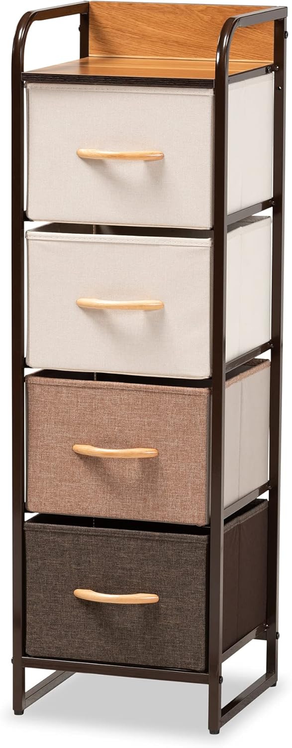 Baxton Studio Volkan Multipurpose Shelving and Cabinets, Multi-Colored/Black Pack of 2