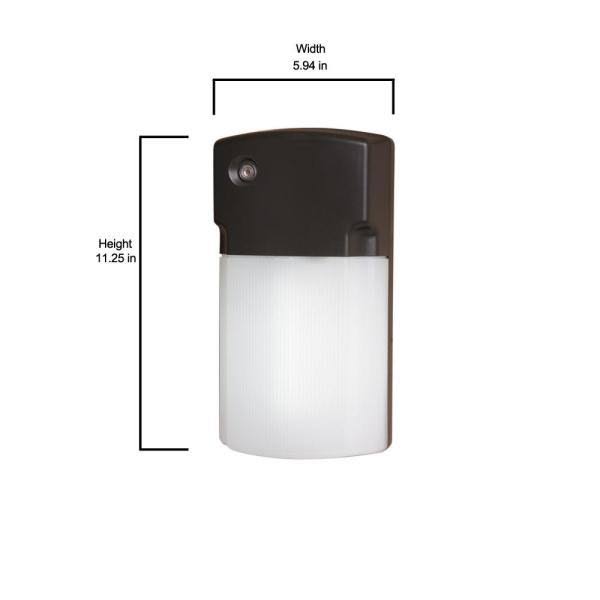 All-Pro WP1135LPC Dusk to Dawn LED Wall Pack Light Fixture, Bronze