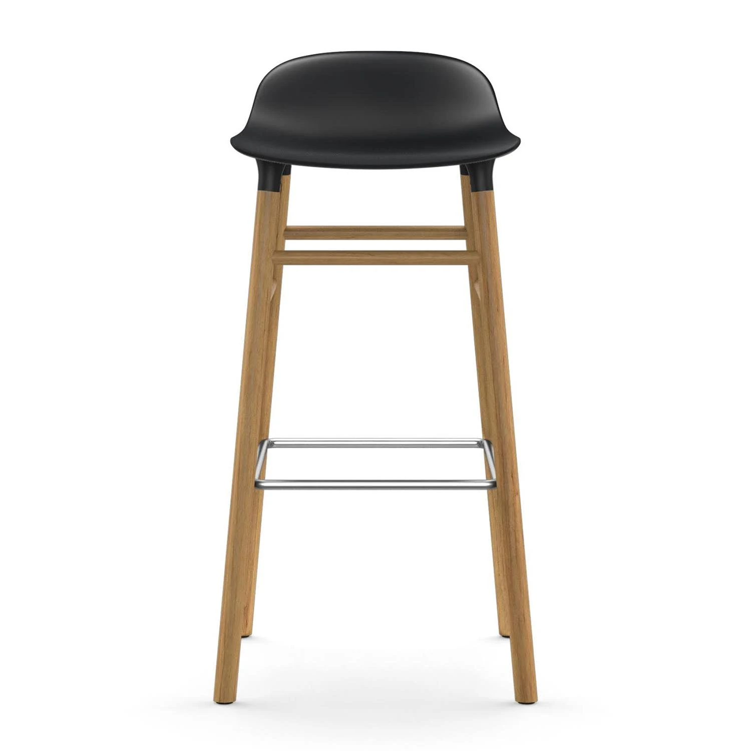Normann Copenhagen Form Barstool - Wood Legs, Black / Oak