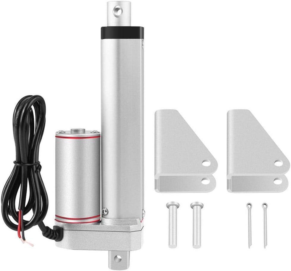 Walfront 100mm Stroke Linear Actuator 24V Small Electric Linear Actuator Cylinder Lift Stroke Heavy Duty 750N Maximum Push Linear Actuator with Mounting Brackets Pack of 2