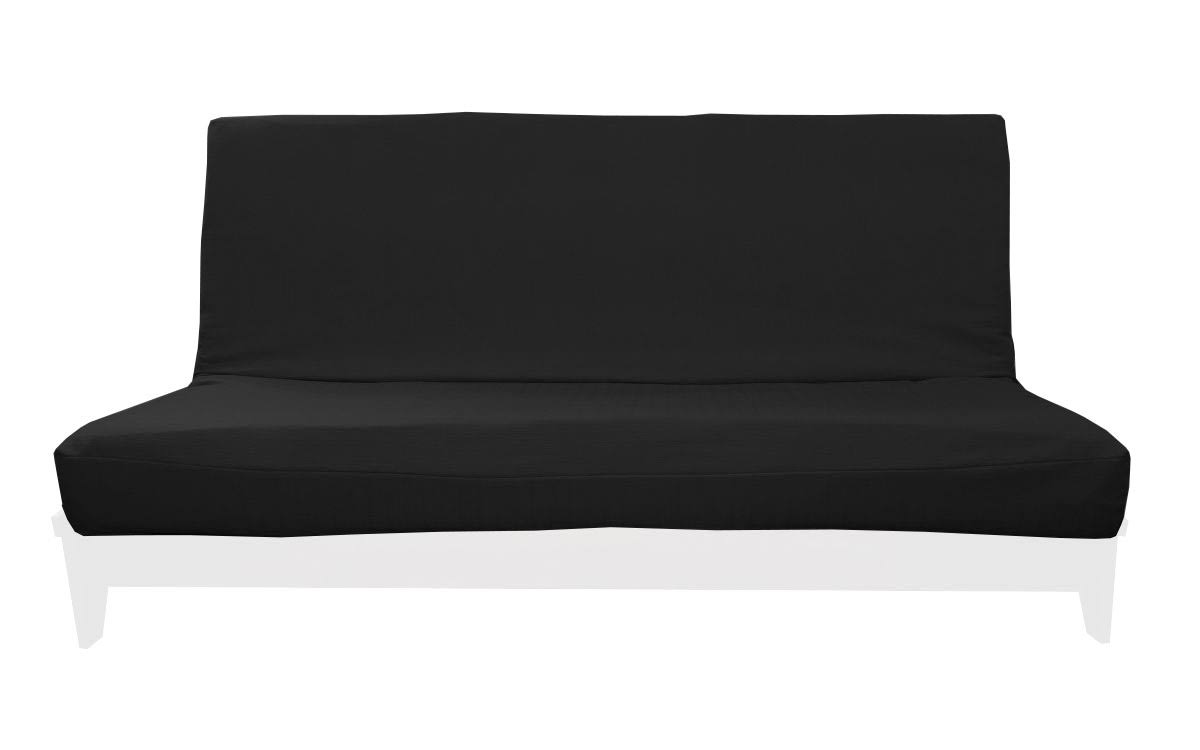 Sachi Black Linen-Like Texture Futon Cover by Prestige
