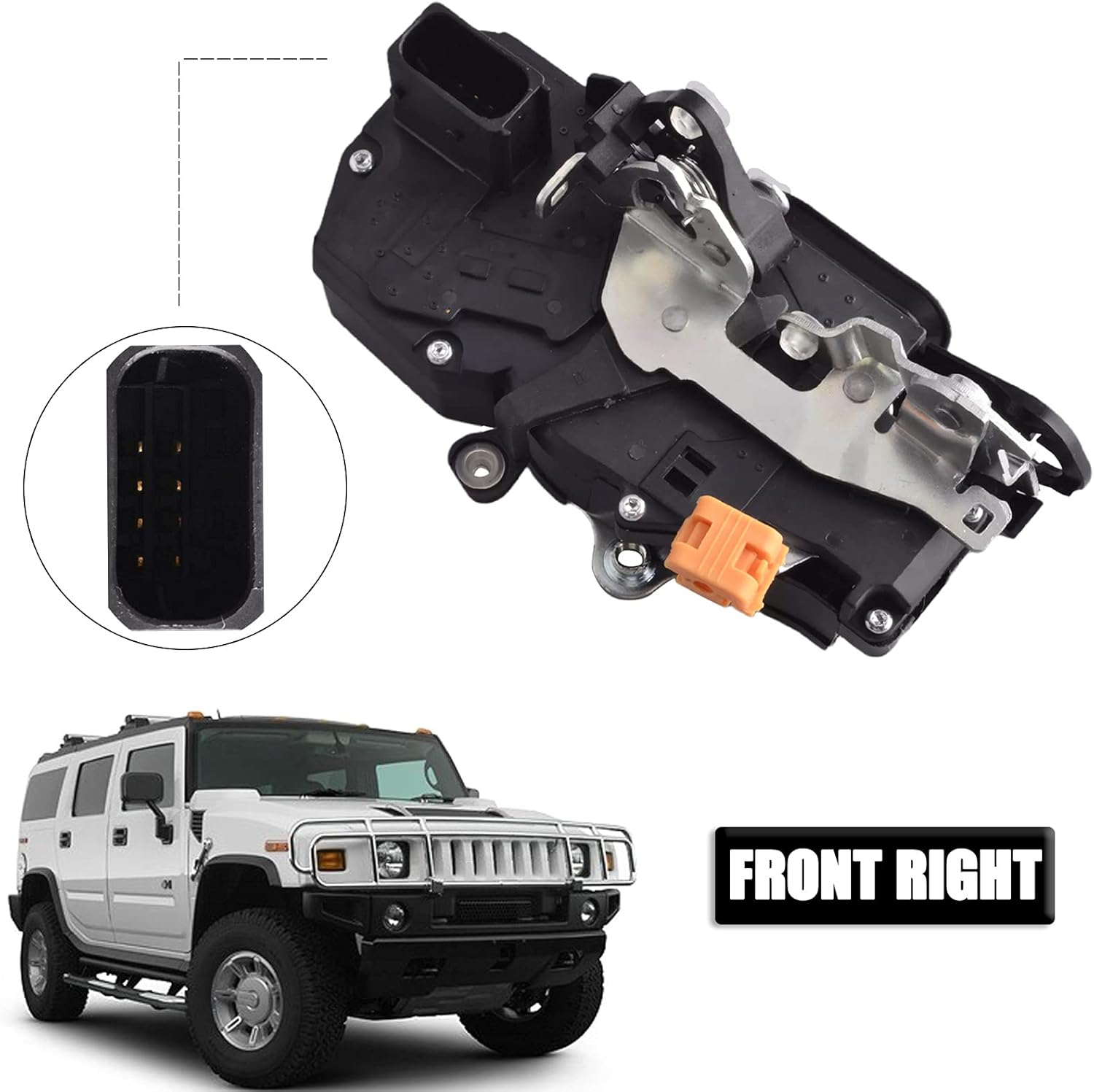 Unikpas Door Lock Actuator Assembly Motor Compatible for Hummer H2 2003-2005 Front Right Passanger Side Replace Door Latch Actuator 15816393 Pack of 2