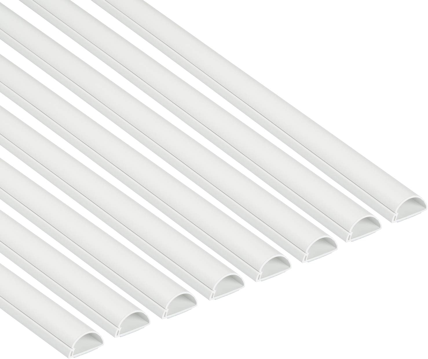 D-Line White Cable Raceway On-Wall Cord Cover, 39 Inch Medium Paintable Channel to Hide and Conceal Cords, Cables, or Wires - Cable Management 0.75