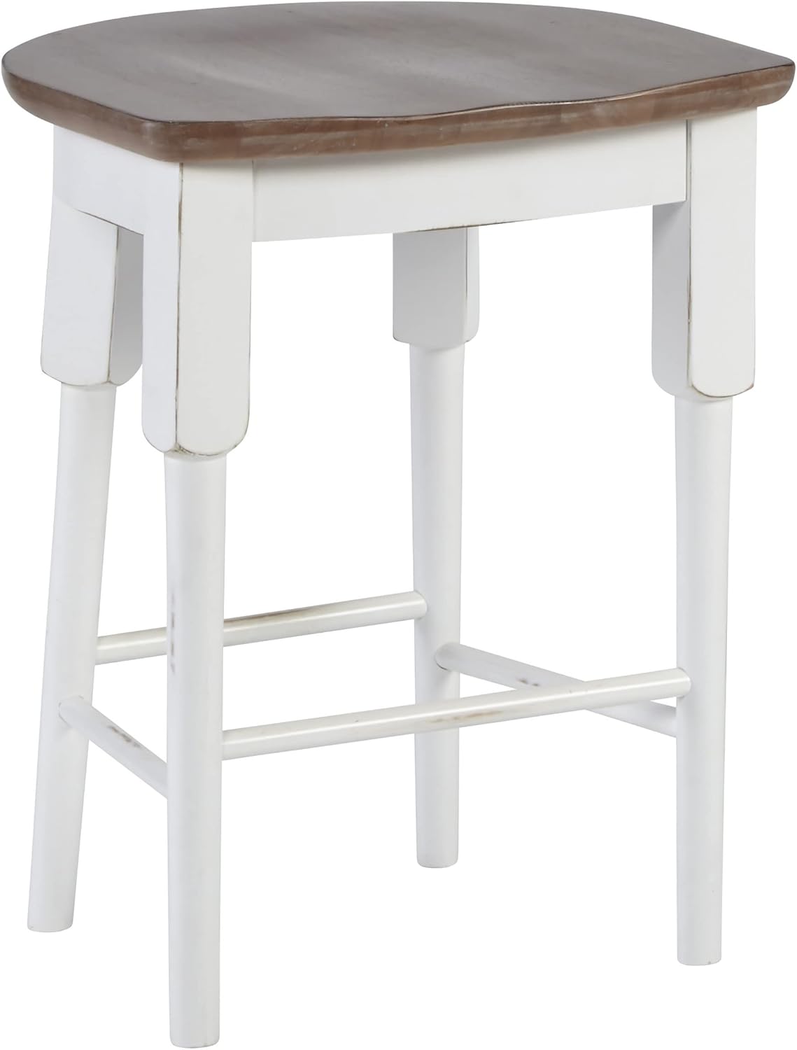 Progressive Furniture Shutters Counter Stool (1/Ctn), Light Oak/Distressed White Pack of 2