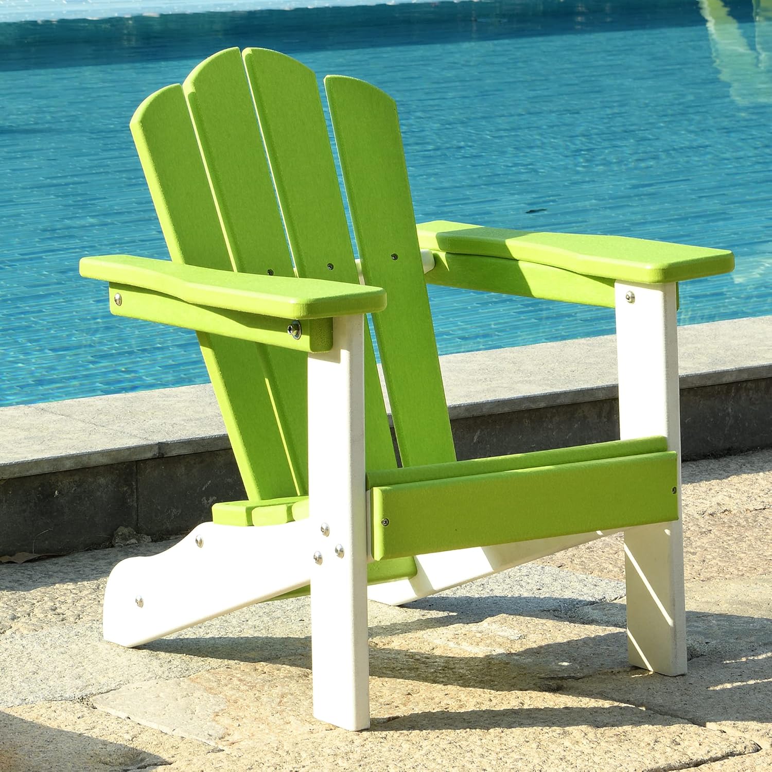 Ehomexpert Kid's Adirondack Chair, Outdoor Kid's Patio Chairs for Garden, Porch, Deck, Backyard, Fire Pit, Small Children's Adirondack Chair Resistant, Green