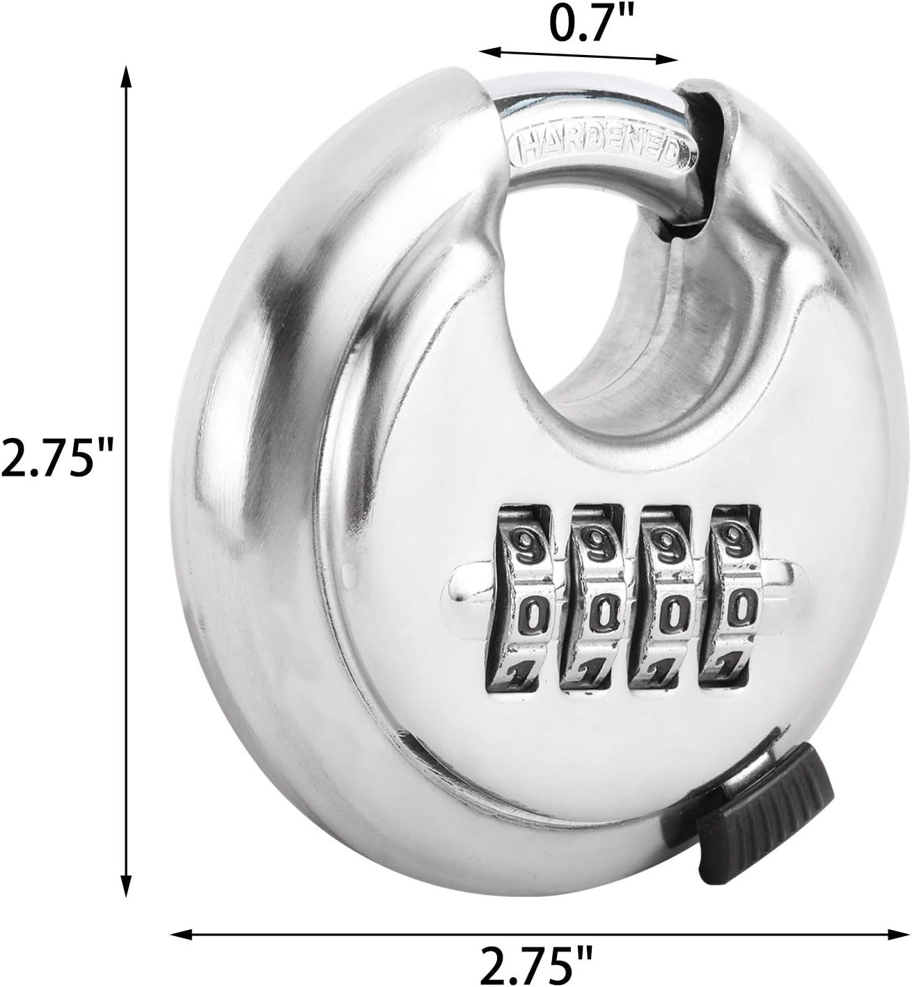 RealPlus 2 Pack 4 Digit Disc Combination Padlock with Shielded Hardened Steel Shackle for Warehouse,Garage,Sheds and Trailer Tongue
