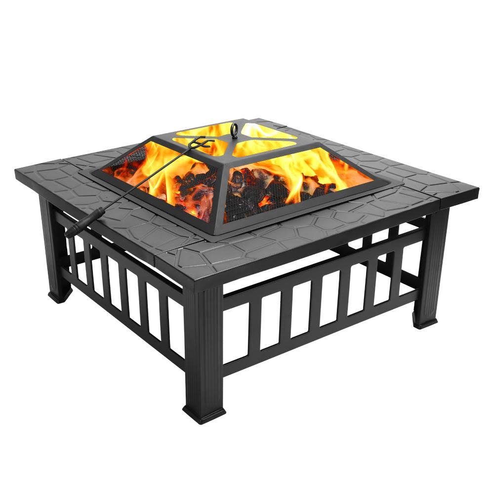 Ktaxon Homes and Gardens 32x22 Outdoor Metal Firepit Backyard Patio Garden Square Stove Fire Pit