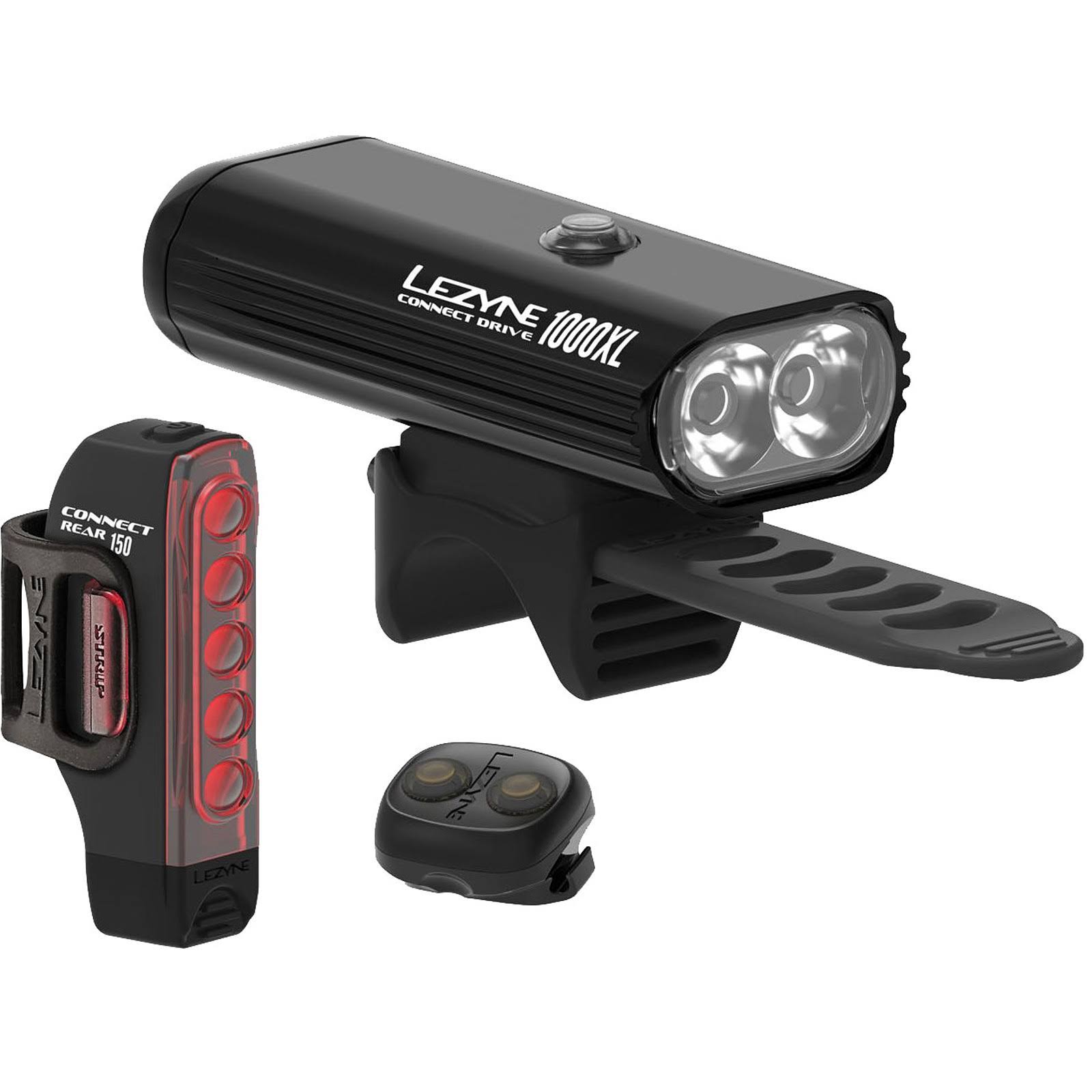 Lezyne, Connect Drive Pro 1000XL / Strip Connect, Light, Set, Black