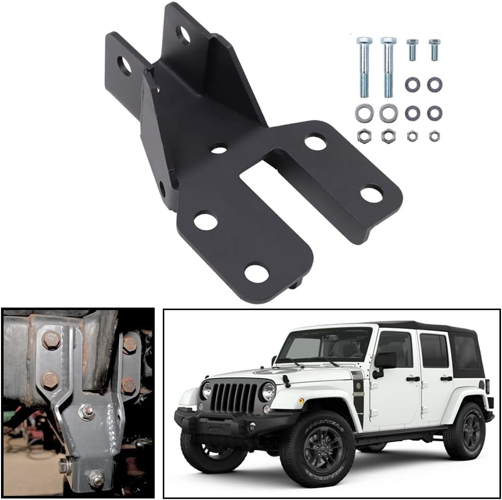 ELITEWILL Front Track Bar Brace Bracket Heavy Duty Steel with Black Powder Coating Fit for 2007-2018 Jeep Wrangler JK - Bolt On Installation