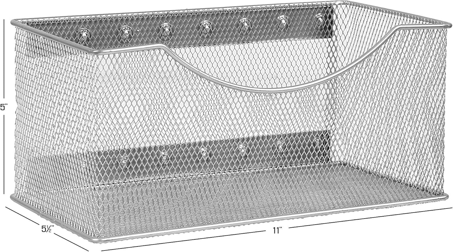 YBM Home Magnetic Basket Storage Organizer with 16 Strong Magnets for Metal Desk, Fridge, Whiteboard, and Wall Locker Accessories, Large (4-Pack)