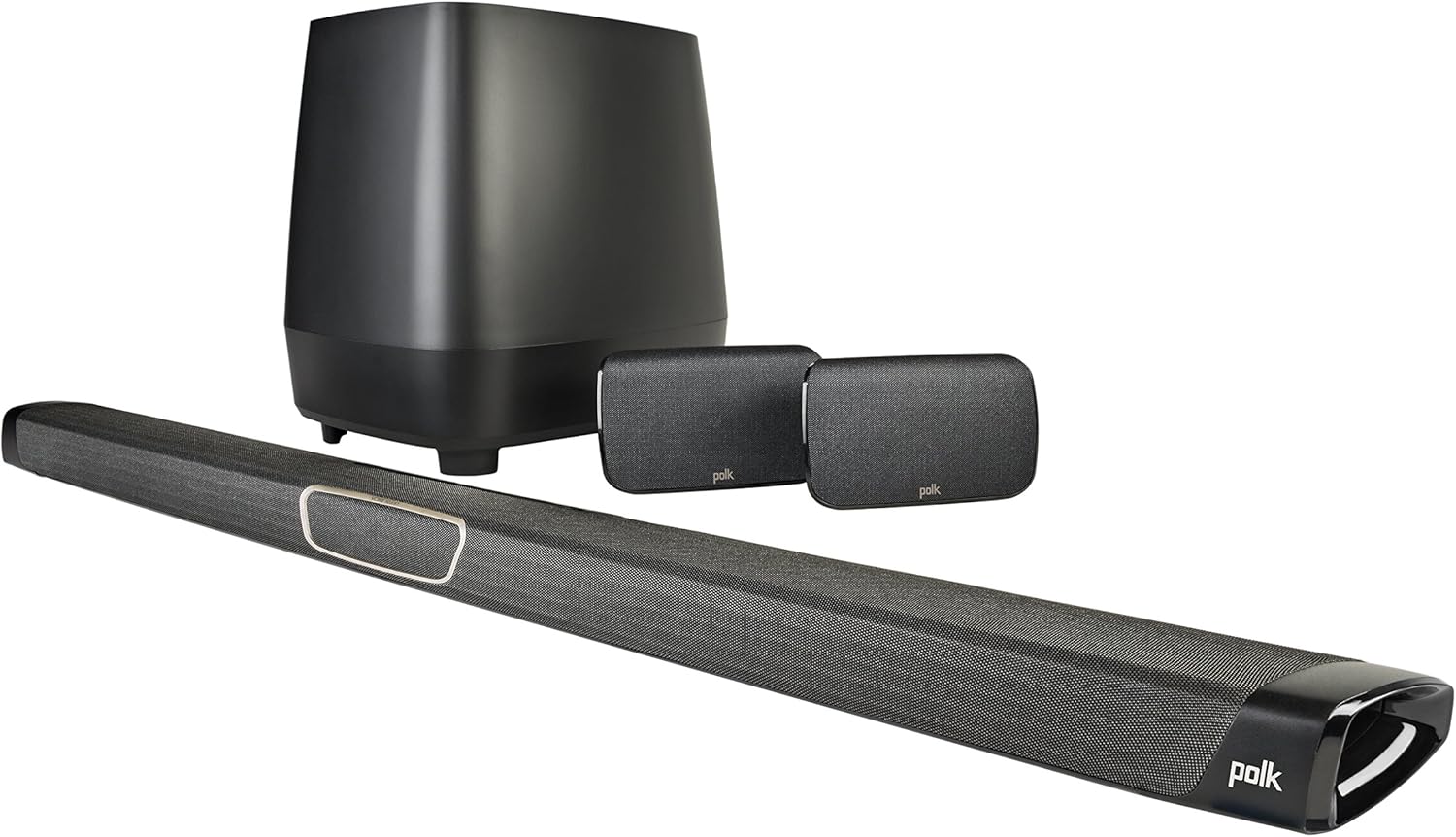 Polk Audio MagniFi Max SR Home Theater Surround Sound Bar | Works with 4K & HD TVs | HDMI, Optical Cables, Wireless Subwoofer & Two Speakers Included Black