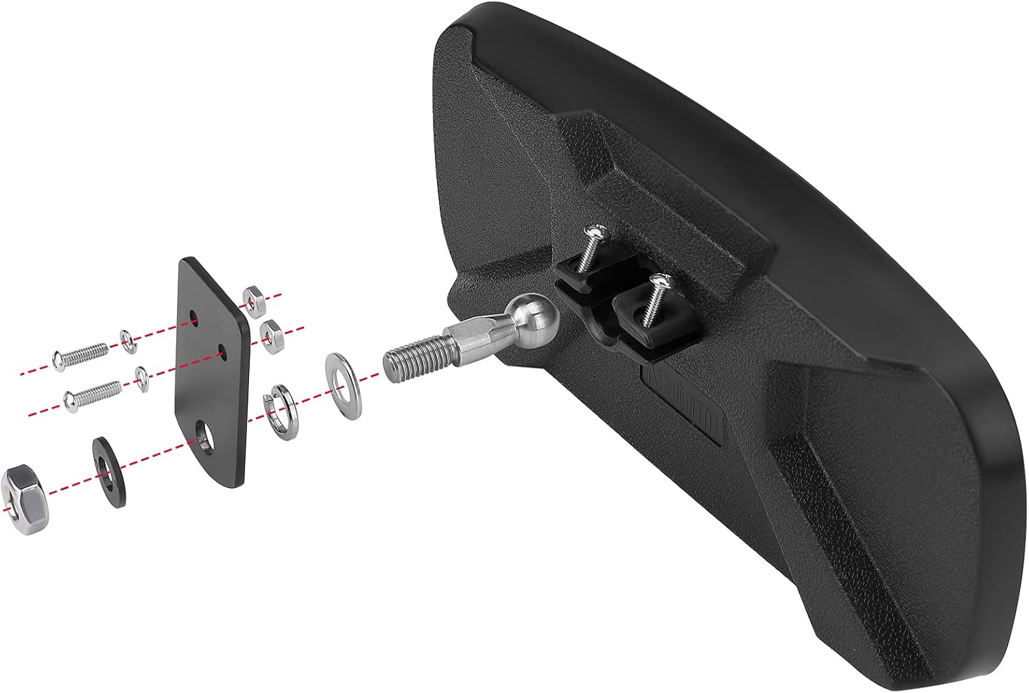 Ranger Rear View Mirror, kemimoto UTV Rear View Mirror Compatible with Polaris Ranger 500 570 900 XP 1000 XP/Crew 2017-2022 with Factory Drop Down Mounting Tab