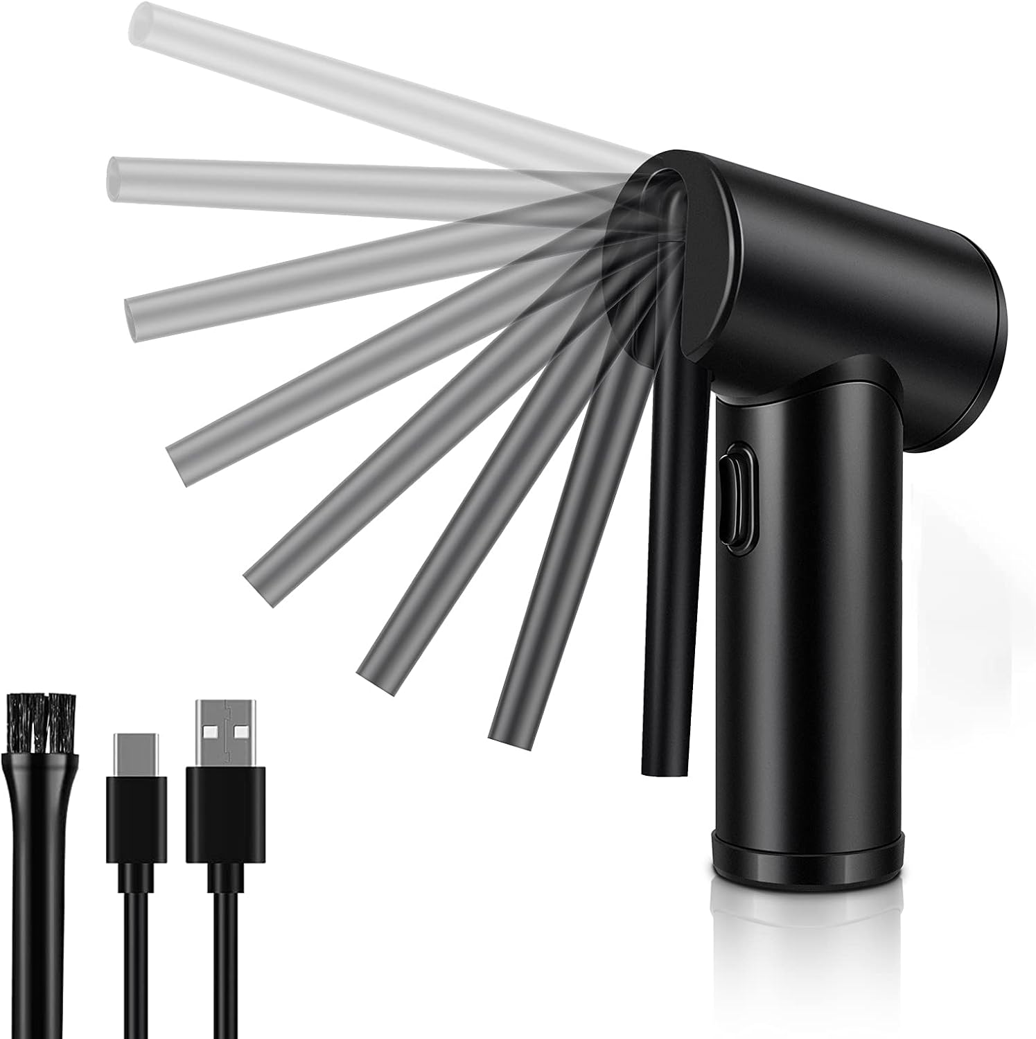 Reesibi Cordless Air Duster Portable Air Blower for Computer with 40000 RPM Improved Motor Electric Compressed Air Duster for Keyboard Laptop PC Camera Cleaning, 7500mAh Rechargeable Battery Pack of 2