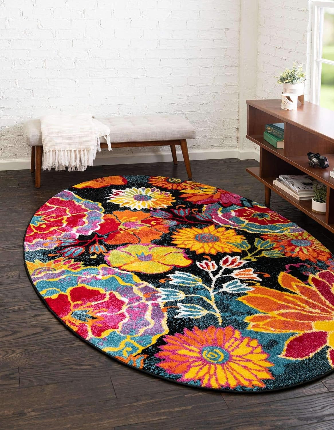 Unique Loom Lyon Collection (5' 0 x 8' 0 Rectangular, Black/ Yellow)