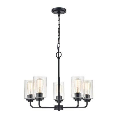Banach 5 - Light Unique Modern Linear Chandelier Andover Mills Finish: Matte Black