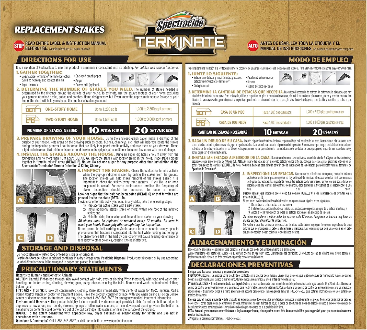 Spectracide 96116-1 Terminate Termite Killer, 5 count(pack of 8)