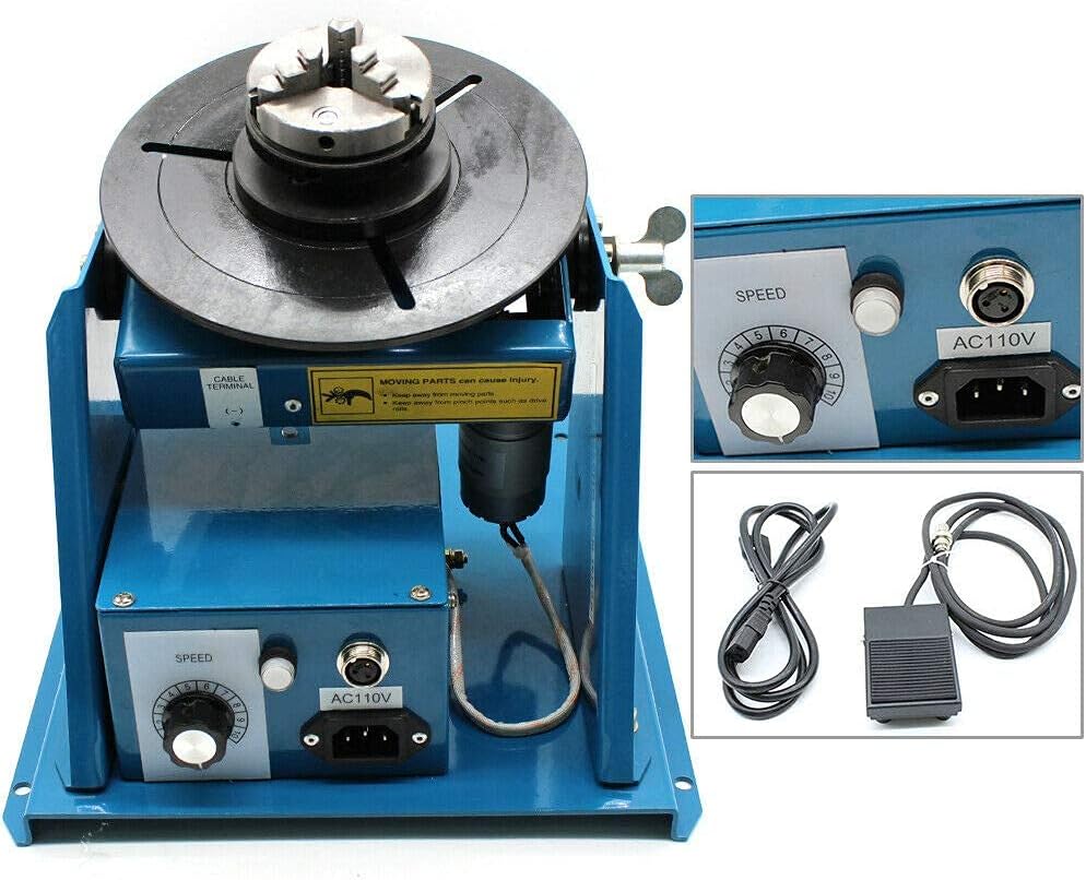 Positioner 110V Rotary Welding Positioner 2-10 r/min High Speed Portable Welder Positioner Mini Turntable Table Machine (2.5