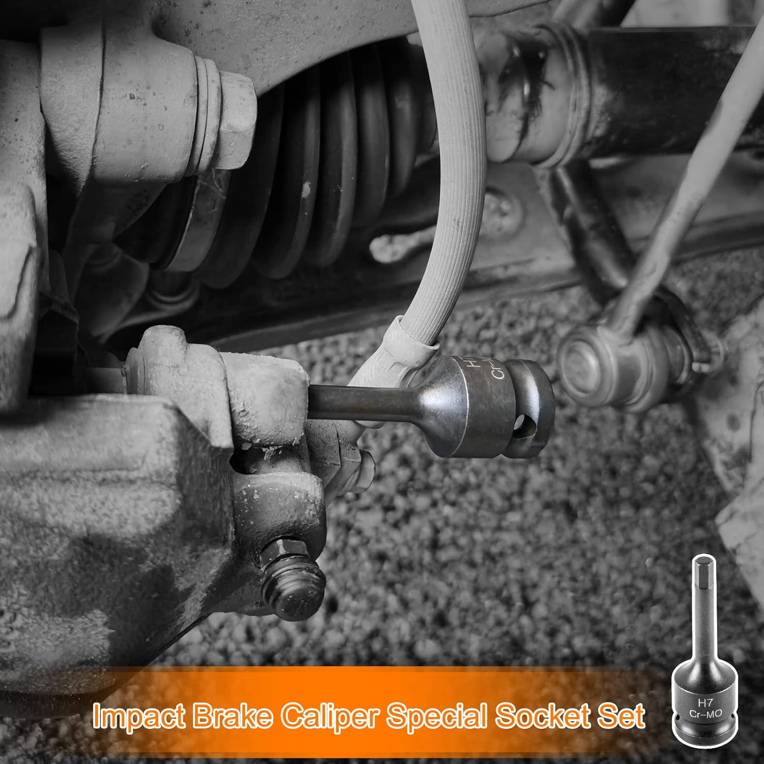 TOMMARS 12 Pc Impact Brake Caliper Special Socket Set Compatible with Audi/VW/Porsche/Benz/Ford/BMW, 1/2