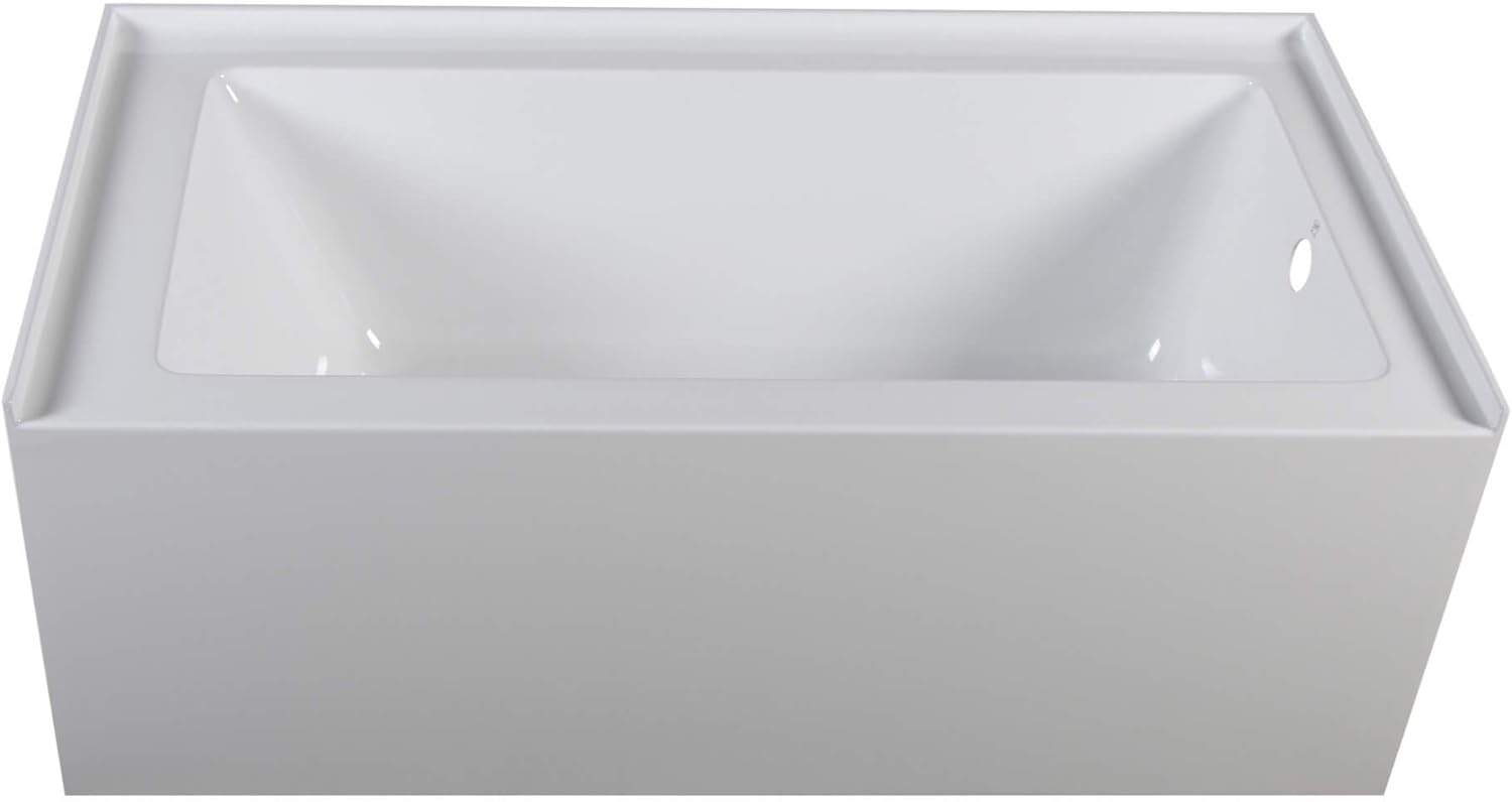 Fine Fixtures Acrylic/Fiberglass Soaking Bathtub, Exclusive Small Size 54