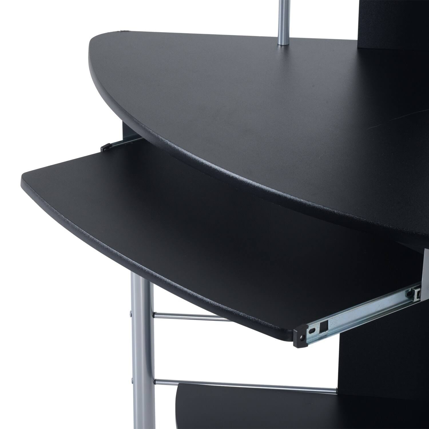 HOMCOM Arch Tower Corner Computer Desk, Black