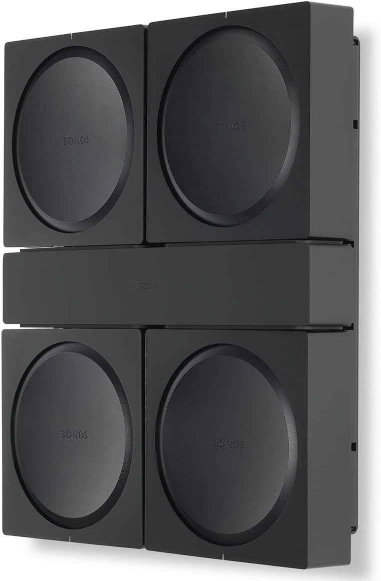 Flexson Wall Mount for 4 Sonos Amps FLXSAWX4WM1021 - Black