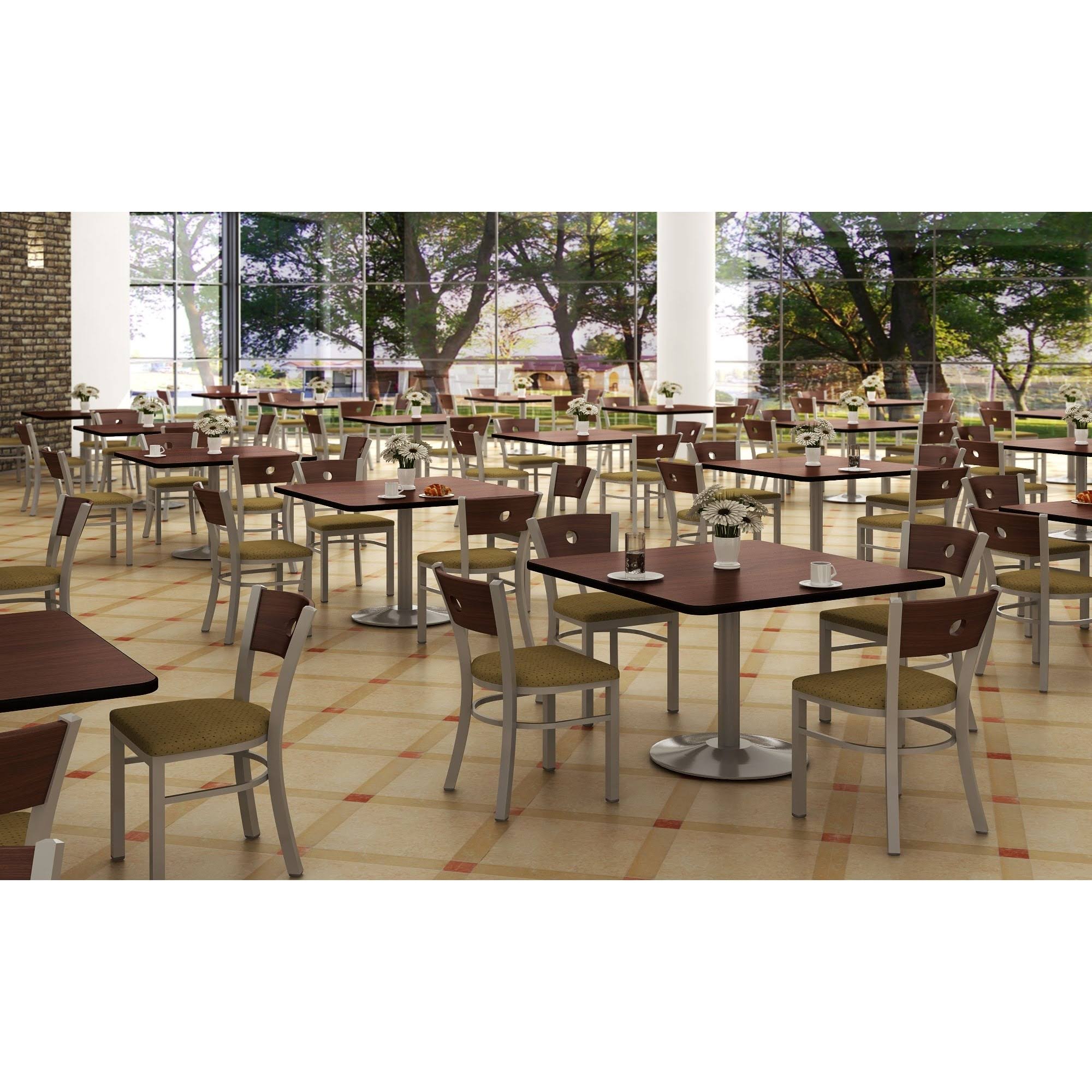 KFI Ladder Back Metal Cafe Chair - Mahogany