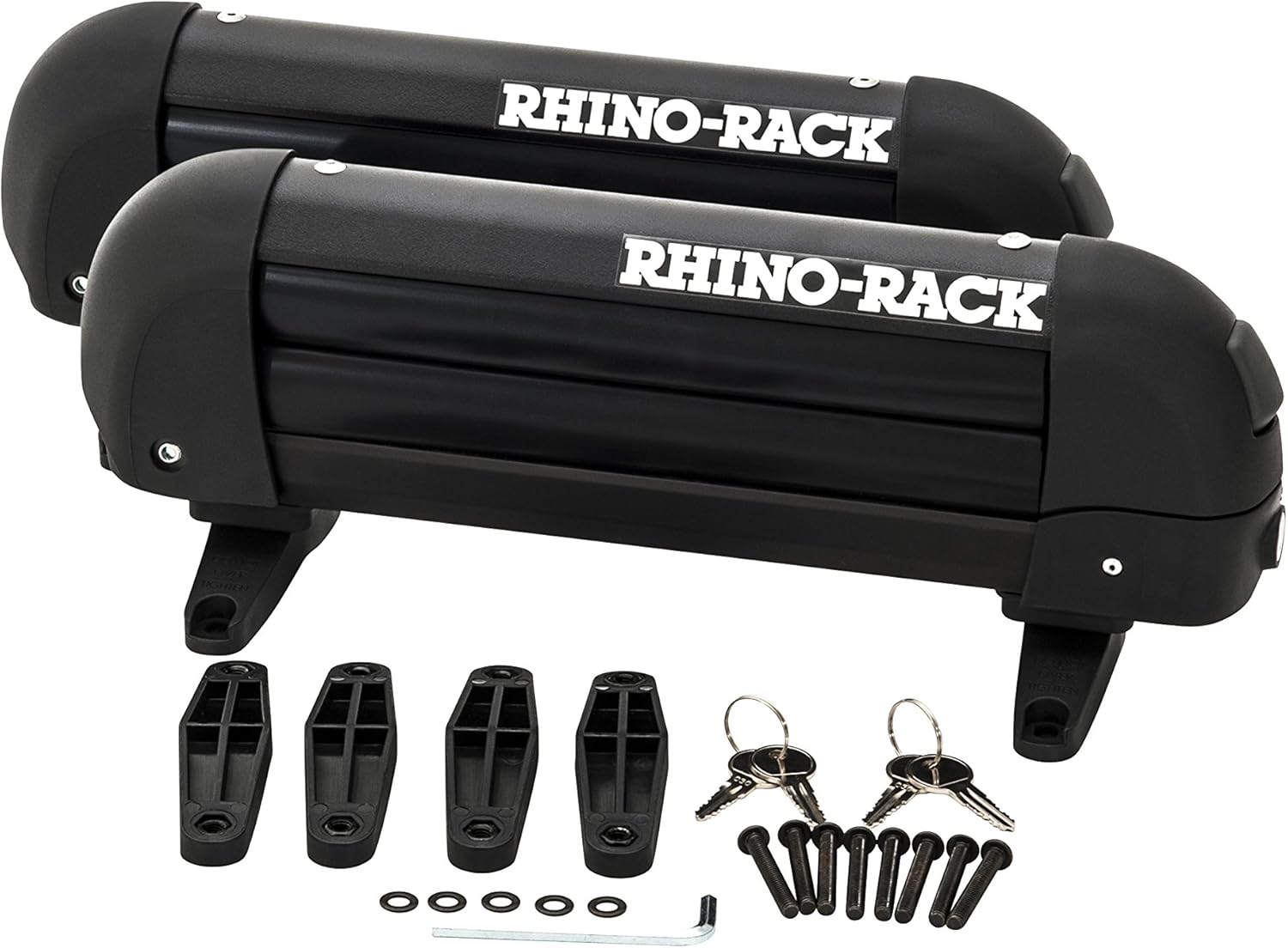 Rhino-Rack Carrier for Skis, Snowboards, Fishing Rods, Paddles, Skateboards, Water Skis, Wakeboard & More, Universal Mounting, Easy to Use, Locking, Lightweight & Heavy Duty, Suitable for All Vehicles