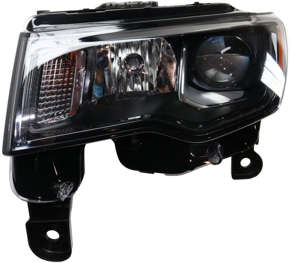 For Jeep Grand Cherokee Headlight Assembly 2017 18 19 2020 Driver Side Black Bezel Halogen Type CAPA Certified CH2502309 | 68266647AE