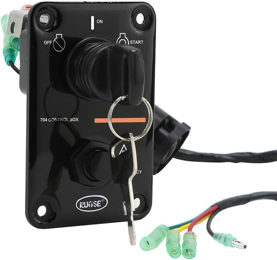 Rupse Switch Panel Outboard Single Engine Key Switch Panel Assembly On-Off-Start 704 Control Box for Yamaha Outboard Yacht 704-82570-12-00 704-82570-11-00 704-82570-08-00 Pack of 2