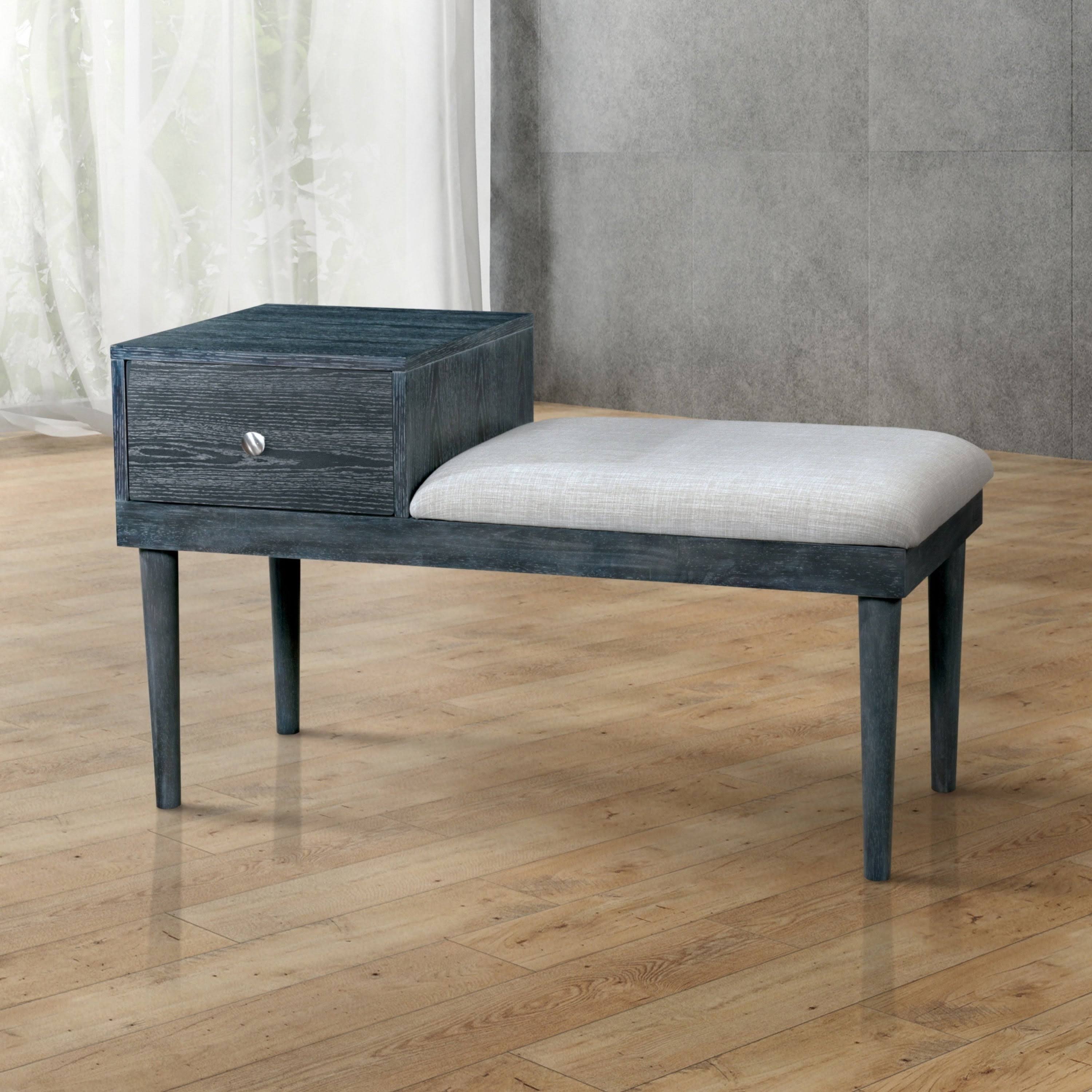 Furniture of America Jays Contemporary Grey Solid Wood Accent Bench