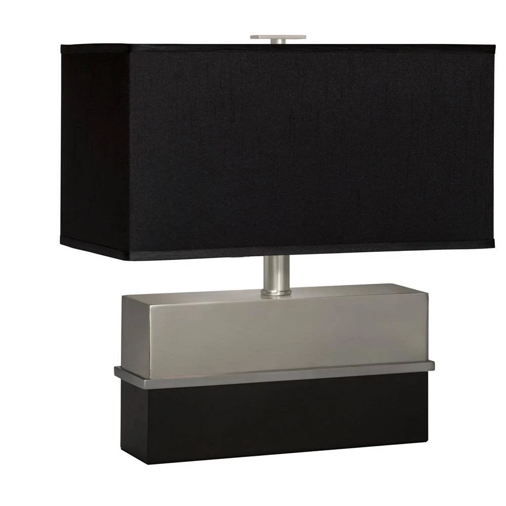 Thumprints 1124-ASL-2091 Versailles Table Lamp, Satin Black/Brushed Nickel Finish