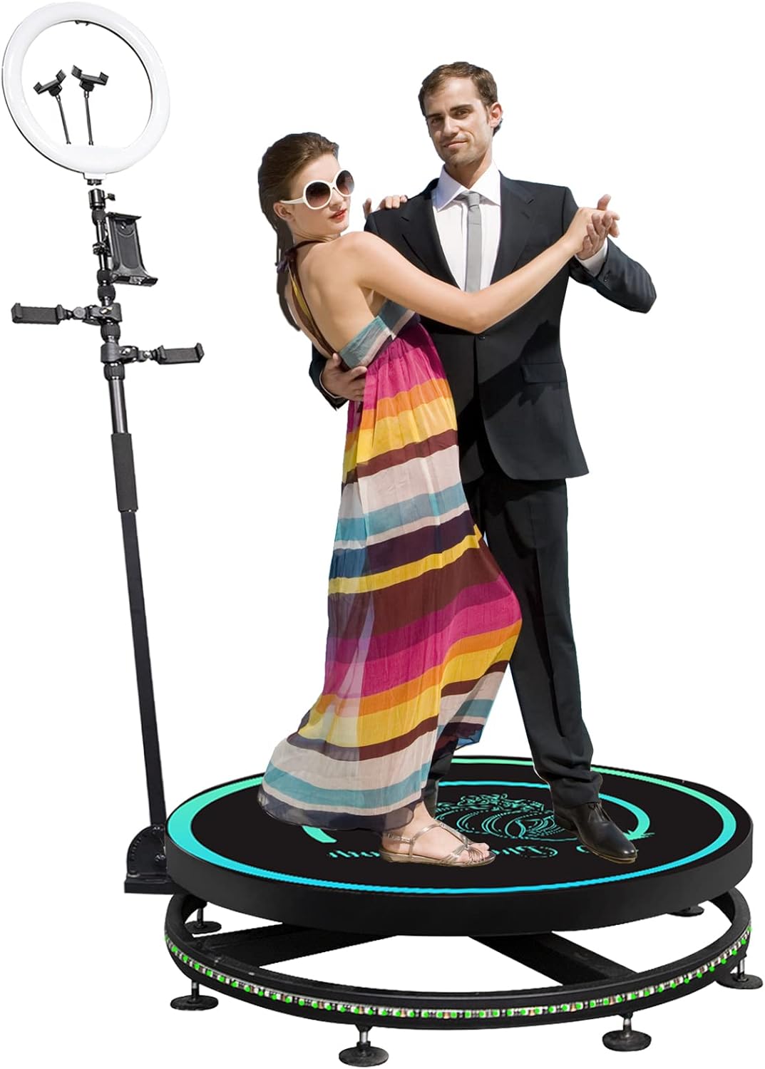 BLUELF 360 Photo Booth Machine for Parties Support Customize Logo 360 Spin Selfie Platform for Party, Wedding, Live Broadcast, Big Event (31.5&rsquo;&rsquo;)