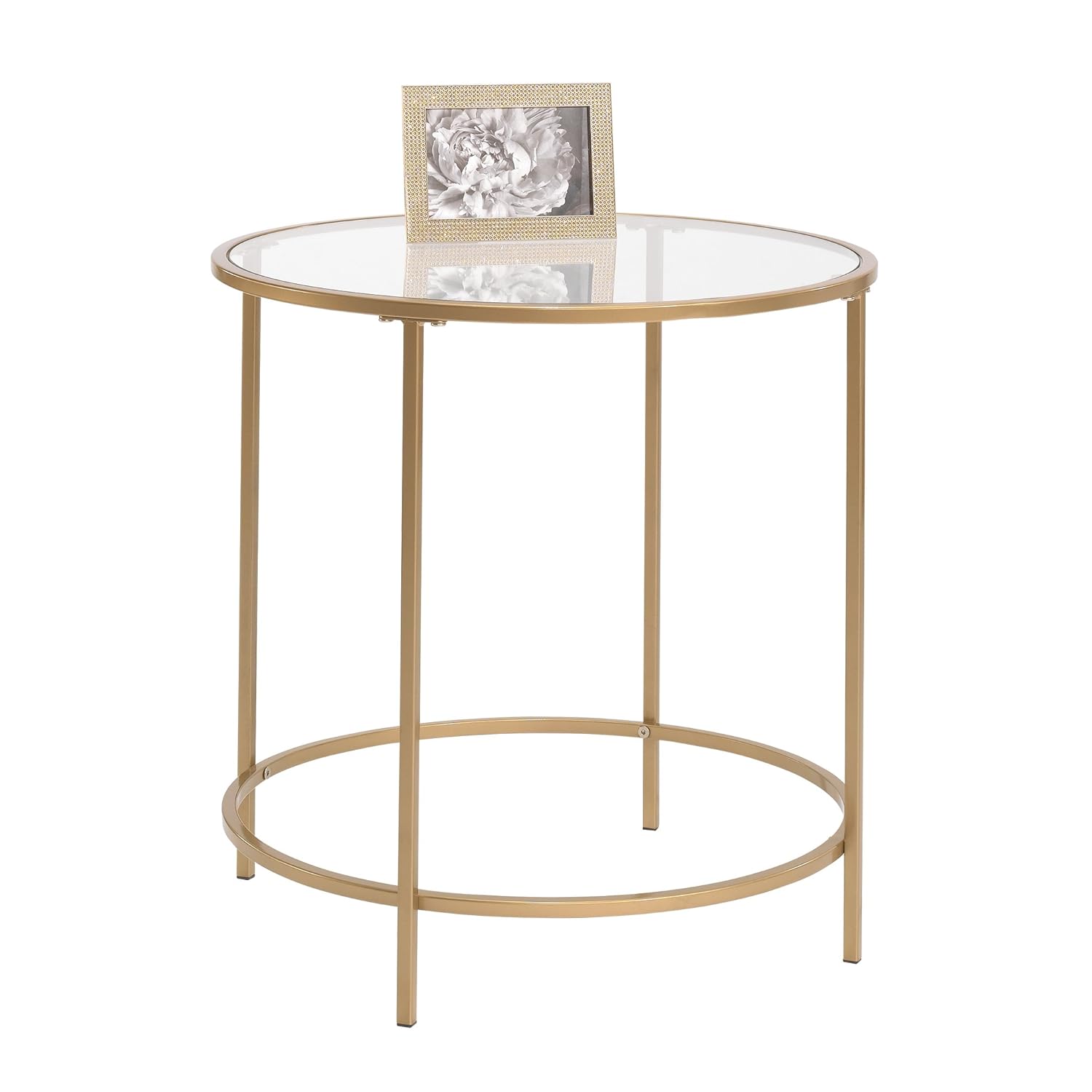 Sauder International Lux Round Side Table, L: 22.01