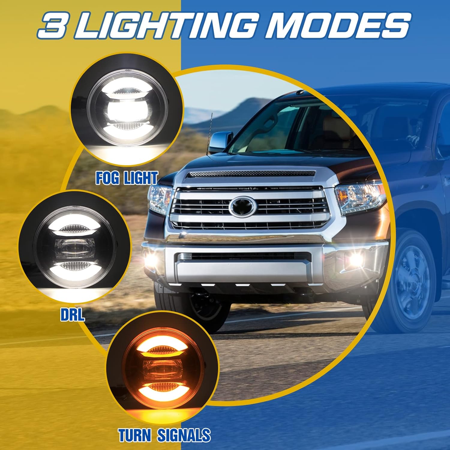 LED Fog Lights with Daytime Running Lights Compatible with Tacoma 2005-2011 Solara 2004-2006 Sequoia 2008-2015 Tundra 2007-2013