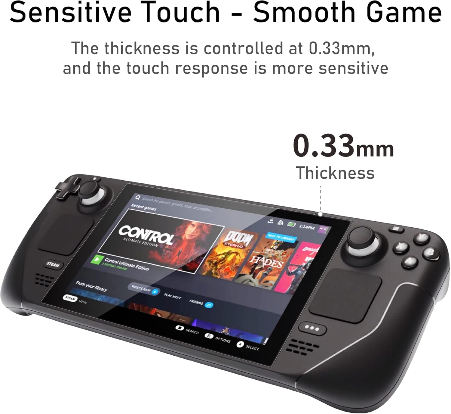 Screen Protector for Steam Deck,Cenxaki Tempered Glass Screen Protector - 2 Pack