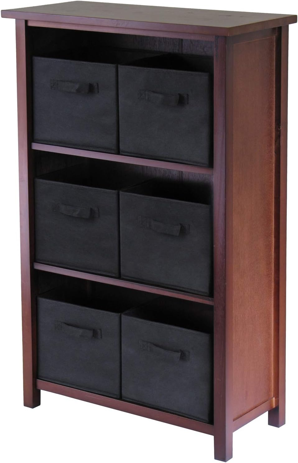 Winsome Verona Storage/Organization, 6 Small, Walnut/Black