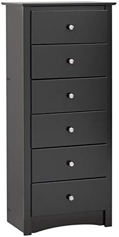 Pemberly Row 6 Drawer Chest in Black Finish