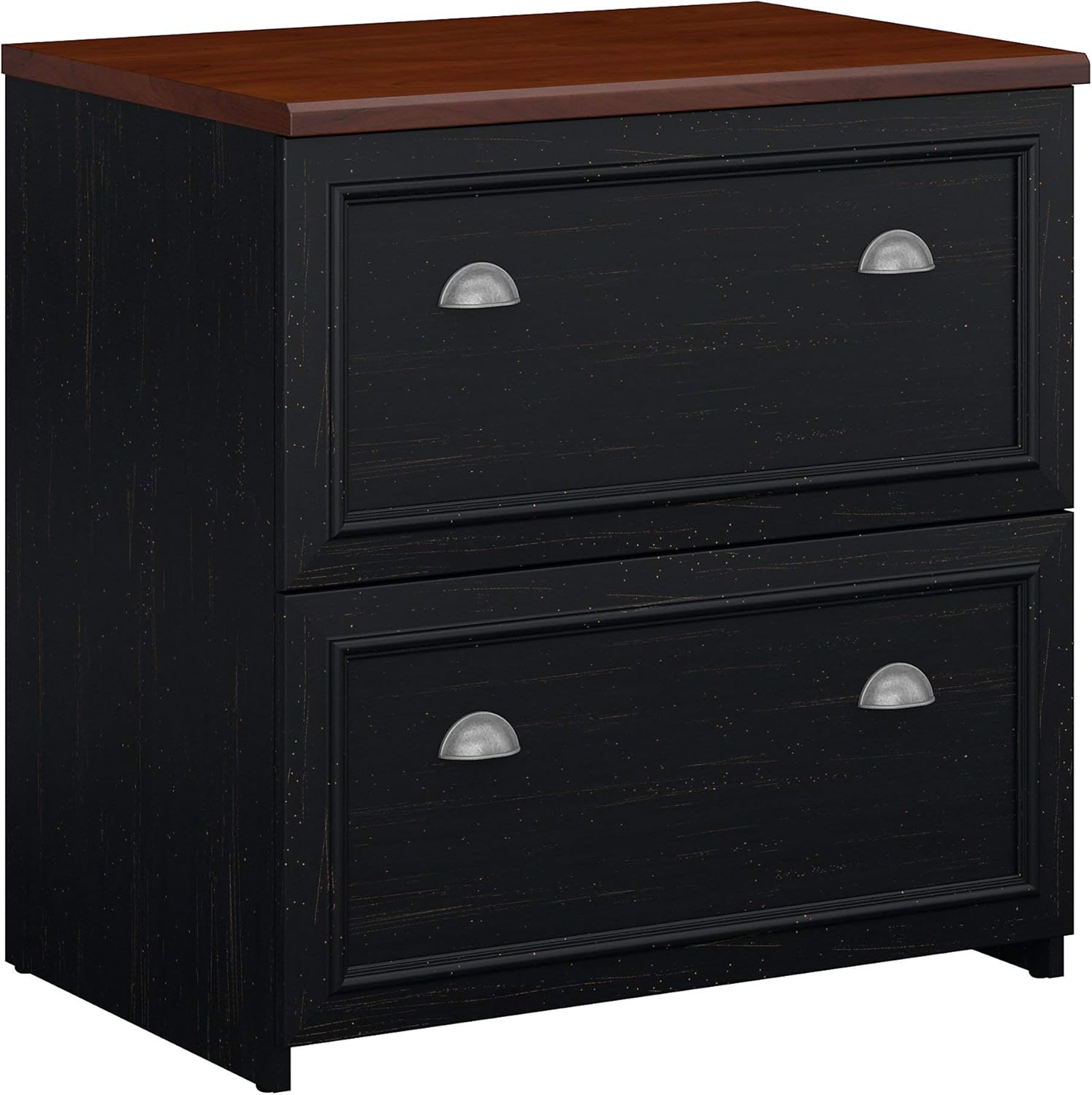 Bush Furniture Fairview Lateral File Cabinet in Antique Black