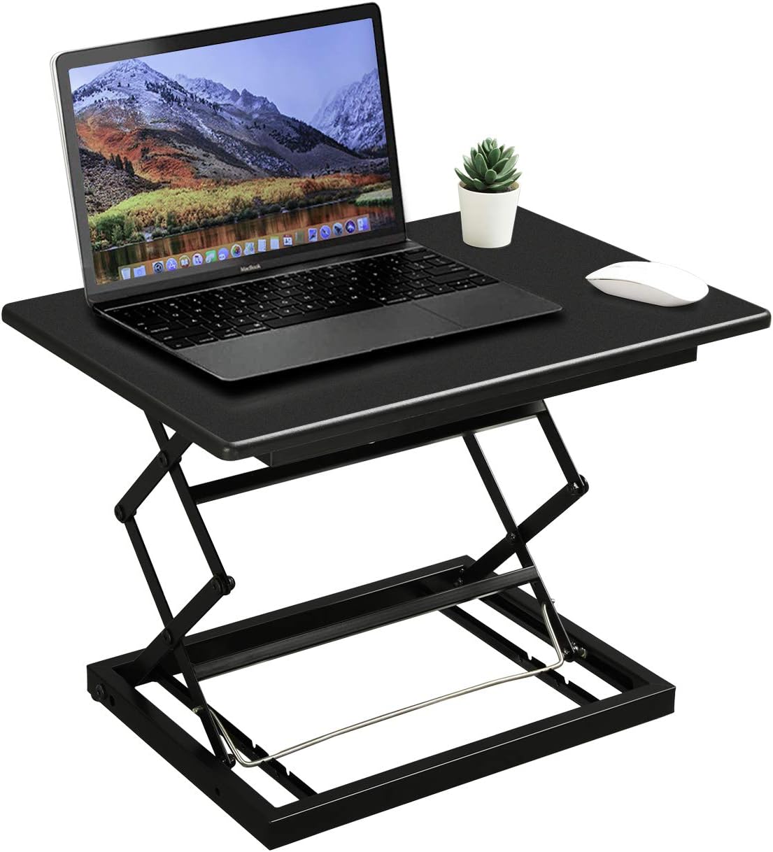 KICODE Height Adjustable Laptop Stand for Desk, Standing Desk, Stand Up Desk Converter, 4 Height Levels Sitting Standing Workstation for Notebook Computer - Black Pack of 2