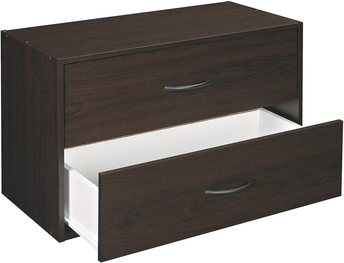 ClosetMaid 1568 Stackable 2-Drawer Horizontal Organizer, Espresso