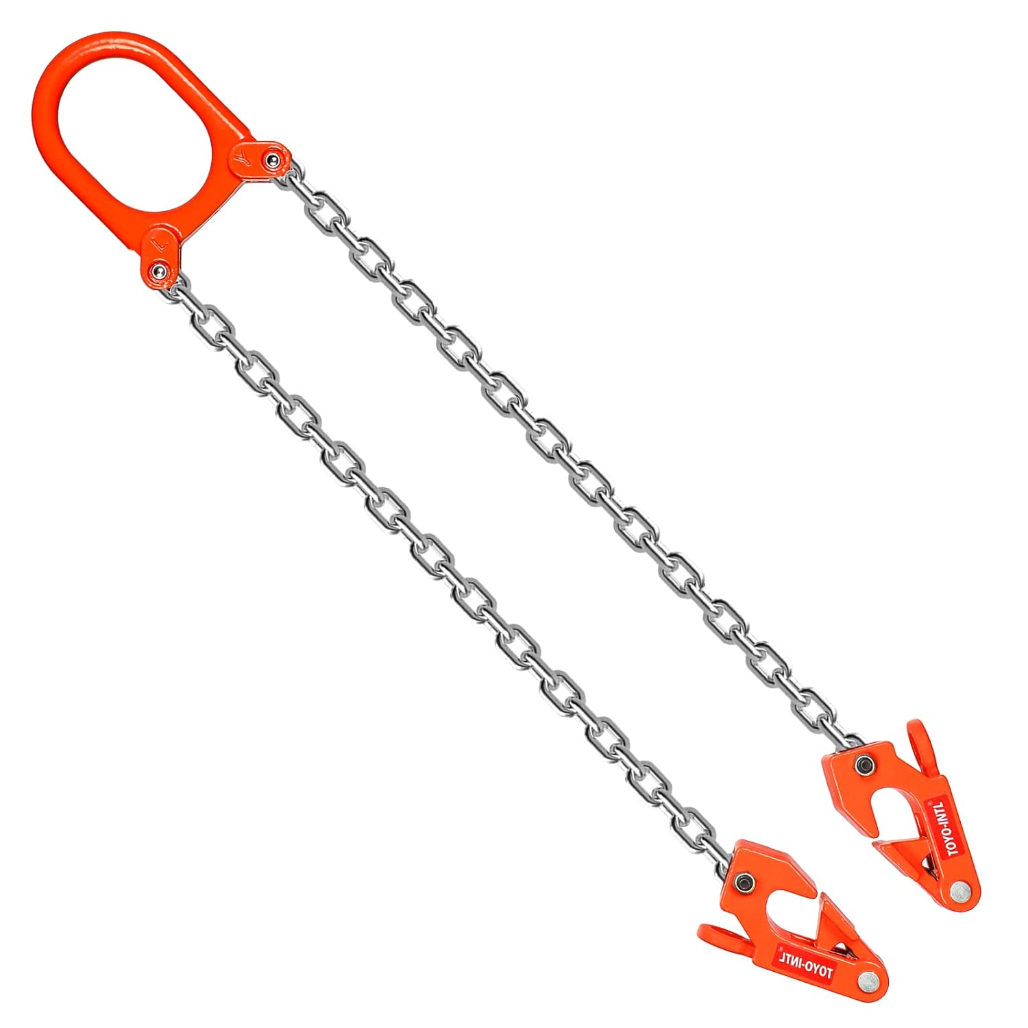 YATOINTO Chain Drum Lifter 2200 lbs Load Capacity Alloy Steel Frame G80 Galvanized Lifting Chain Safe Hook with Neck Vertical Drum Lifter for Plastic and Metal Drum,Orange Pack of 2