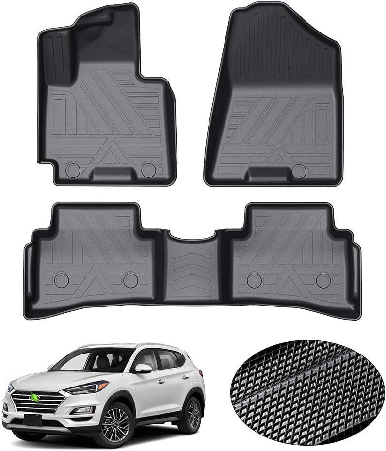 KUST Custom Fit Floor Mats for Hyundai Tucson 2021 2020 2019 2018 2017 2016 All Weather Floor Mat Liner Front and Rear Row Full Set Liners Black