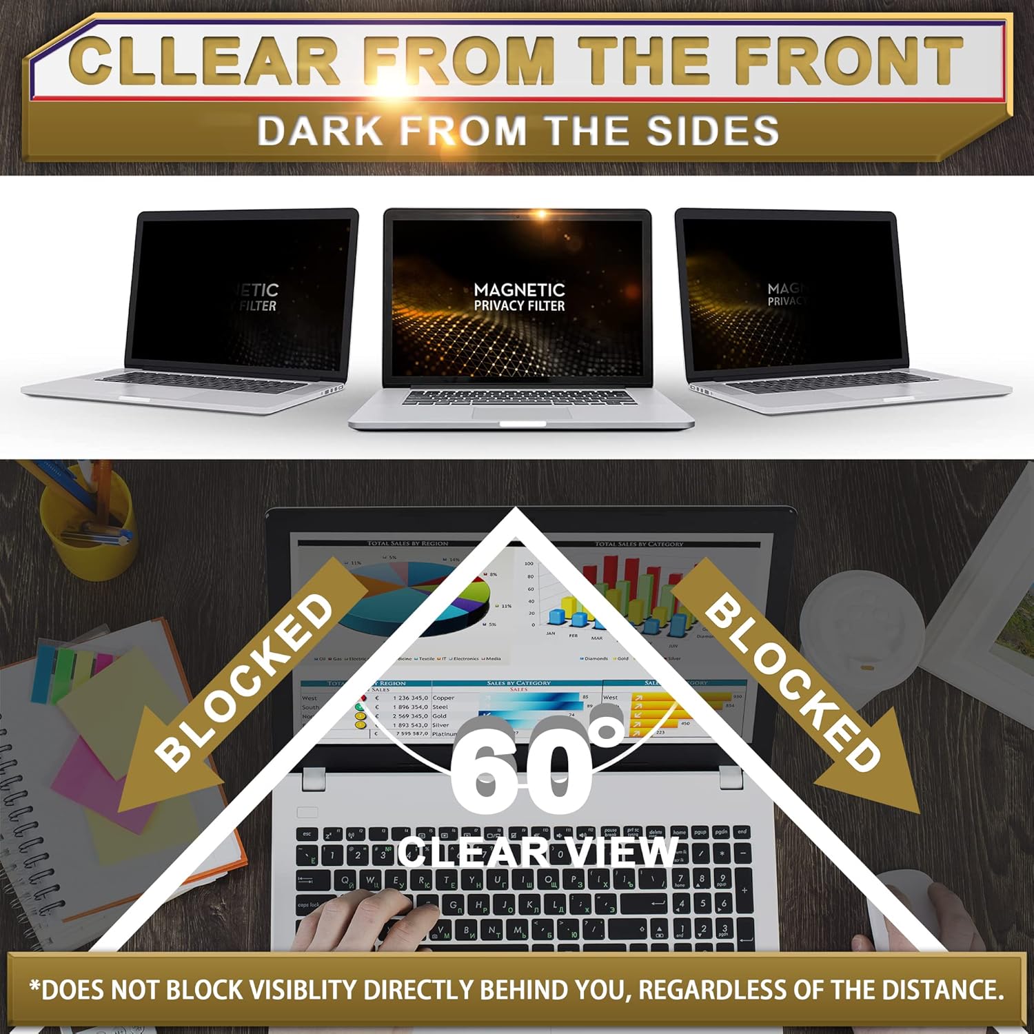 14 Inch Laptop Privacy Screen Filter for MacBook Pro 2021 New - Laptop Screen Protector with Privacy Protection/Anti-Blue Light/Anti-Glare