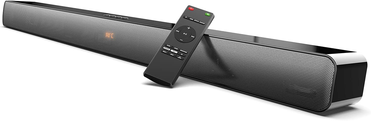 XZJX Direct SoundBars for TV Speaker 100W, 3D Surround Sound, Enhanced Deep Bass 2.0ch, HDMI-ARC & Bluetooth Sound Bars with 9 EQ Mode, CEC Remote, Works 4K HD Smart TV, Optical, AUX, USB Pack of 2