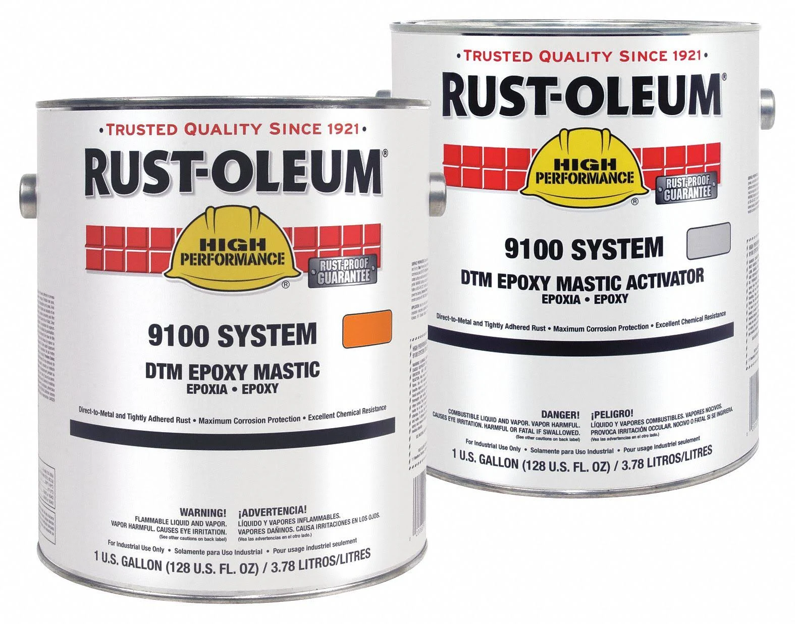 Rust-Oleum 59Ye63 9100Epoxy Activator Finish Kit,orange